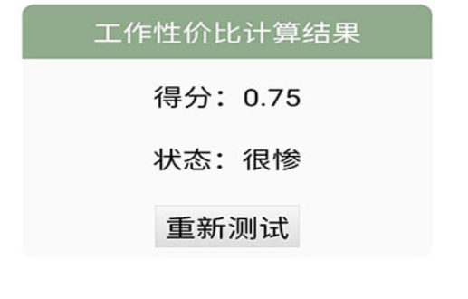 工作性价比计算器手机版 工作性价比计算器手机版