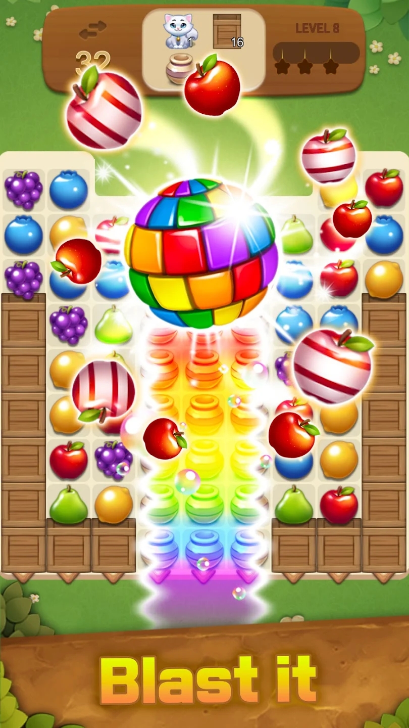 水果魔法甜蜜花园最新版(Fruits Magic Sweet Puzzle Match)3